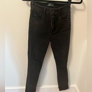 Abercrombie Black Distressed Skinny Jeans